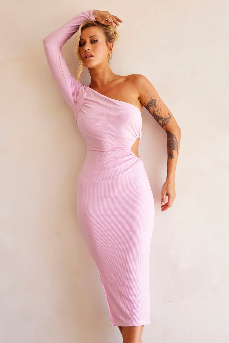 Sheer Glow Midi Dress - Pink for women