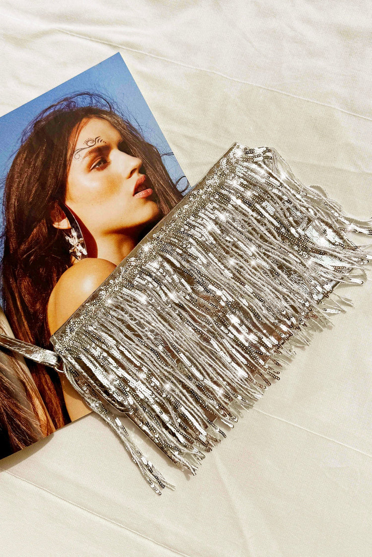 Shine With Me Clutch Bag - Sliver for women
