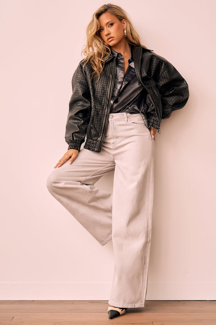 Singin' In The Wind Vegan Leather Jacket - Black for women