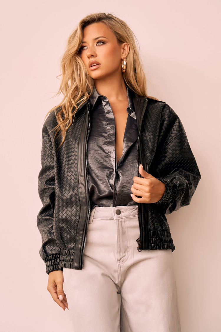 Singin' In The Wind Vegan Leather Jacket - Black for women