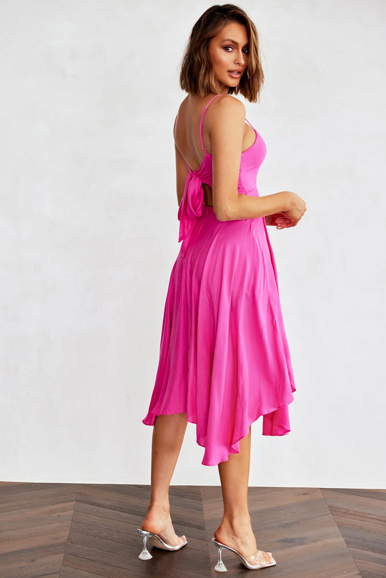 So Fine Midi Dress - Hot Pink for women