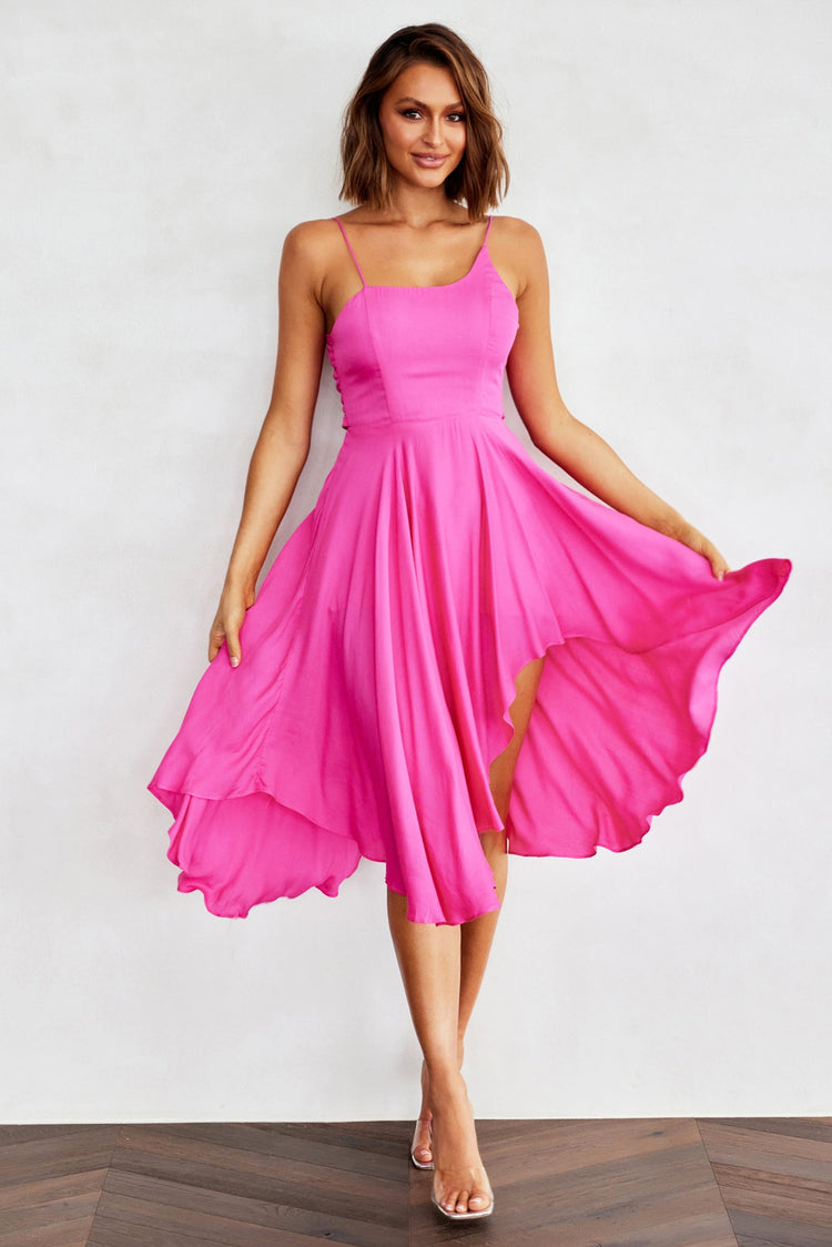So Fine Midi Dress - Hot Pink for women