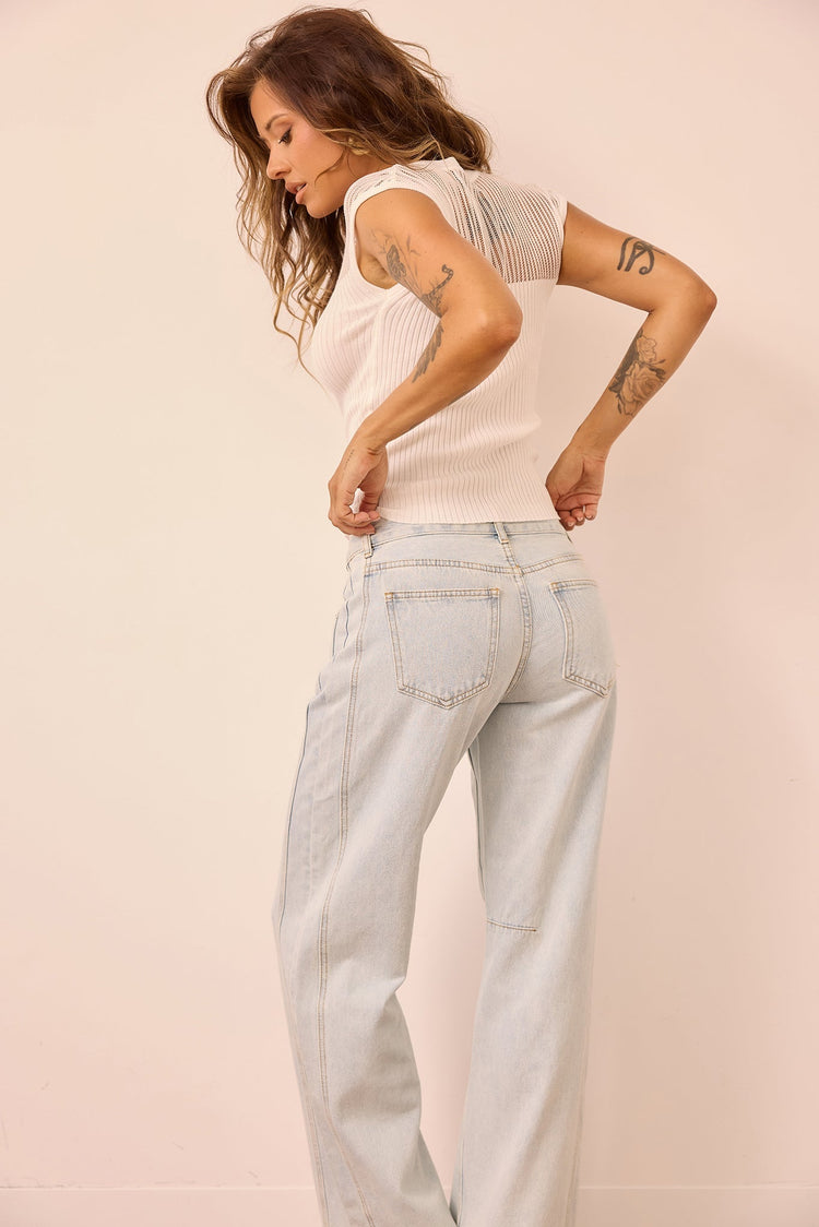 Starlit Dreams Knit Top - White for women