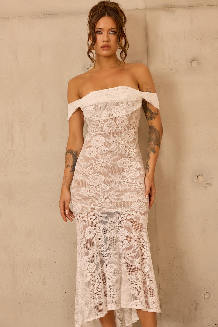 Style Stories Lace Maxi Dress - White for women