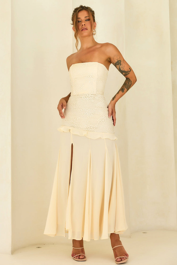 Sugar Reverie Lace Maxi Dress - Ivory for women