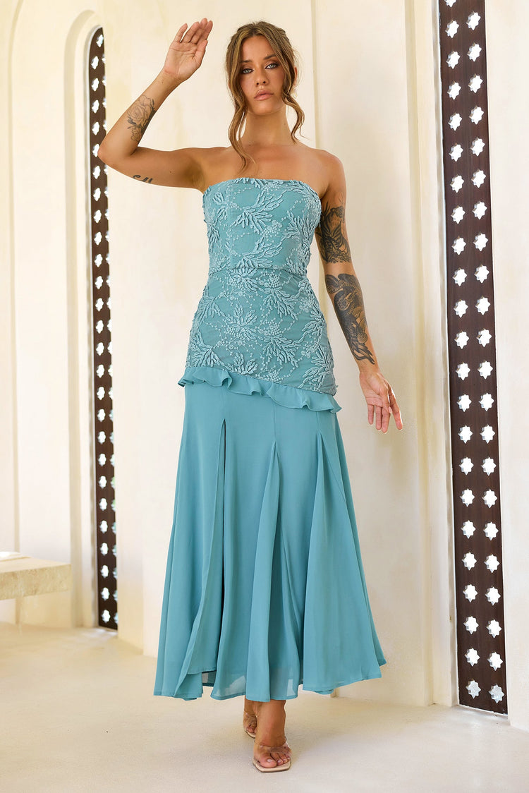 Sugar Reverie Lace Maxi Dress - Sage for women