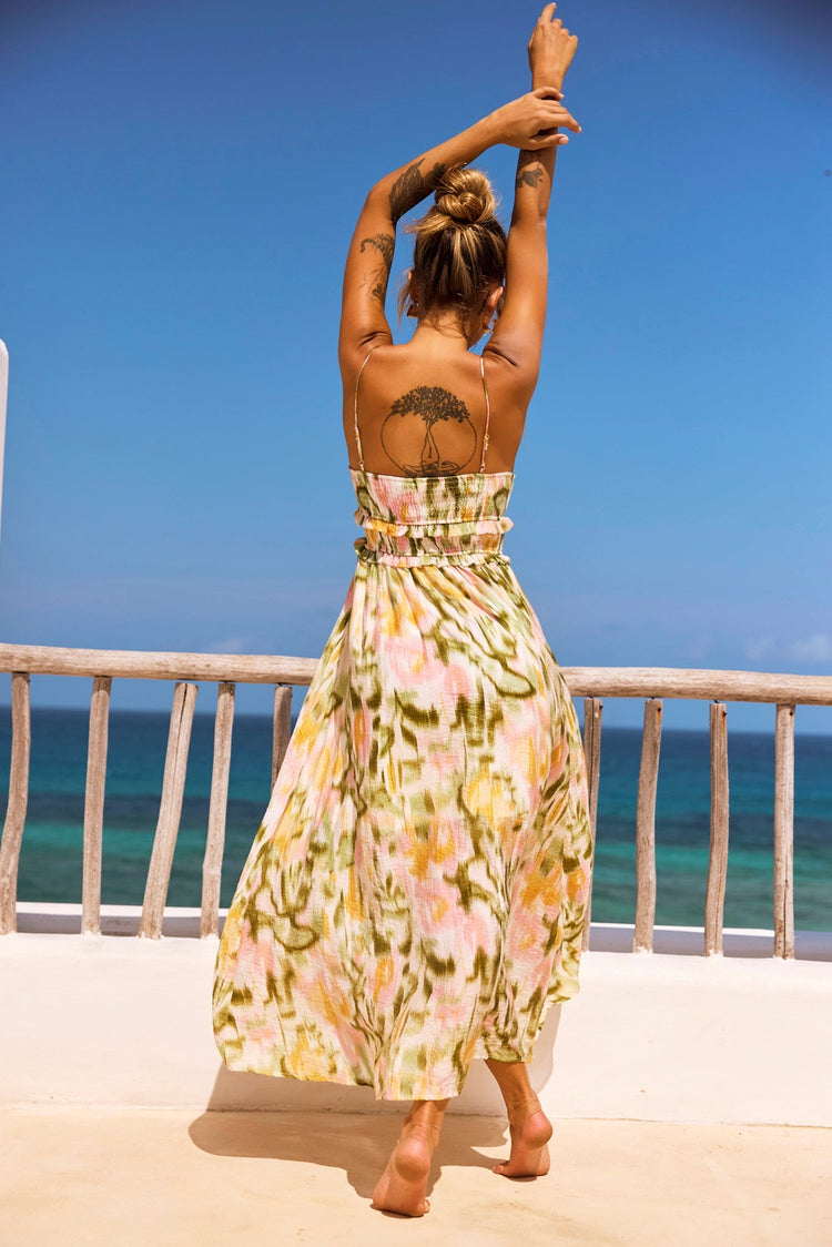Sun Lover Maxi Dress - Green Multi for women