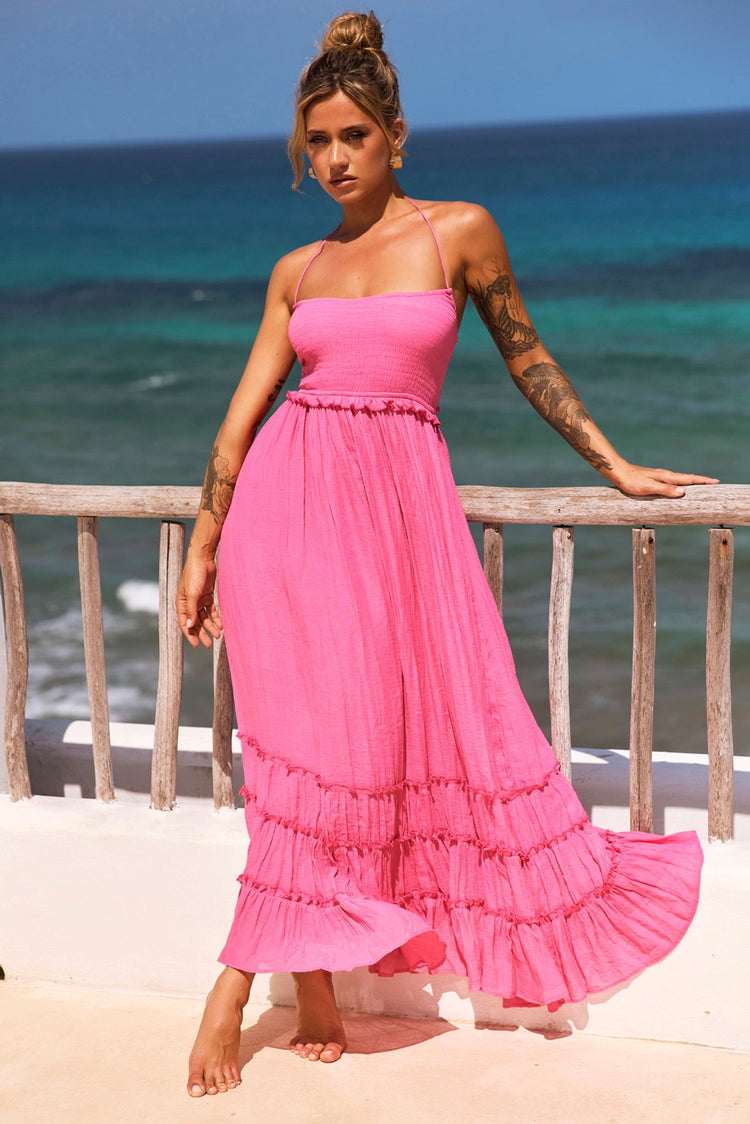 Sun Setter Maxi Dress - Pink for women