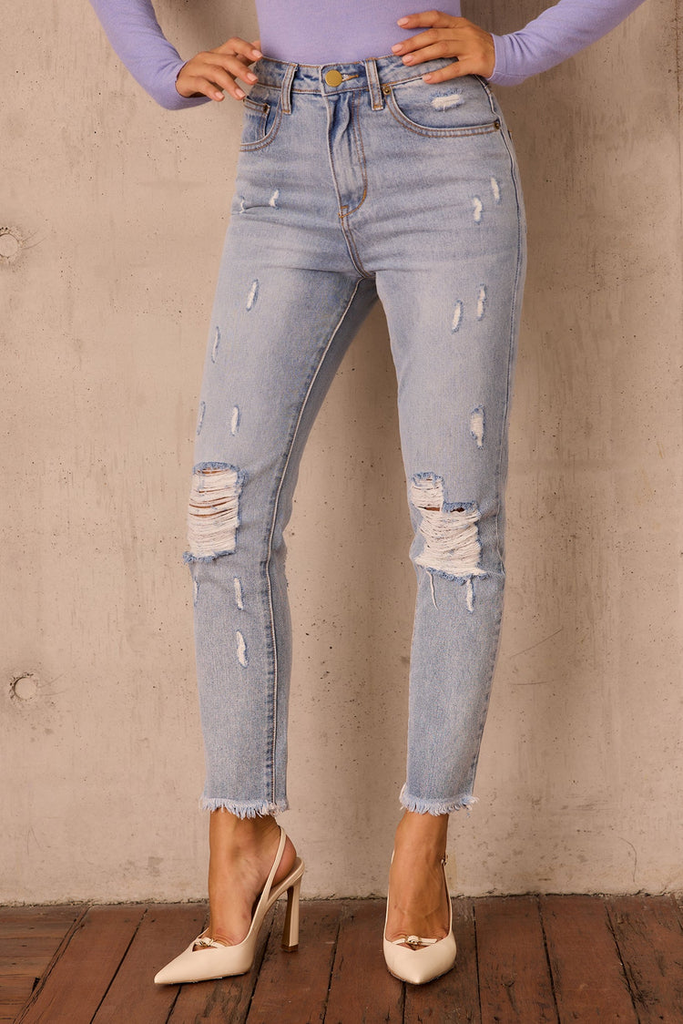 Sundown Blues Denim Jeans - Washed Blue for women