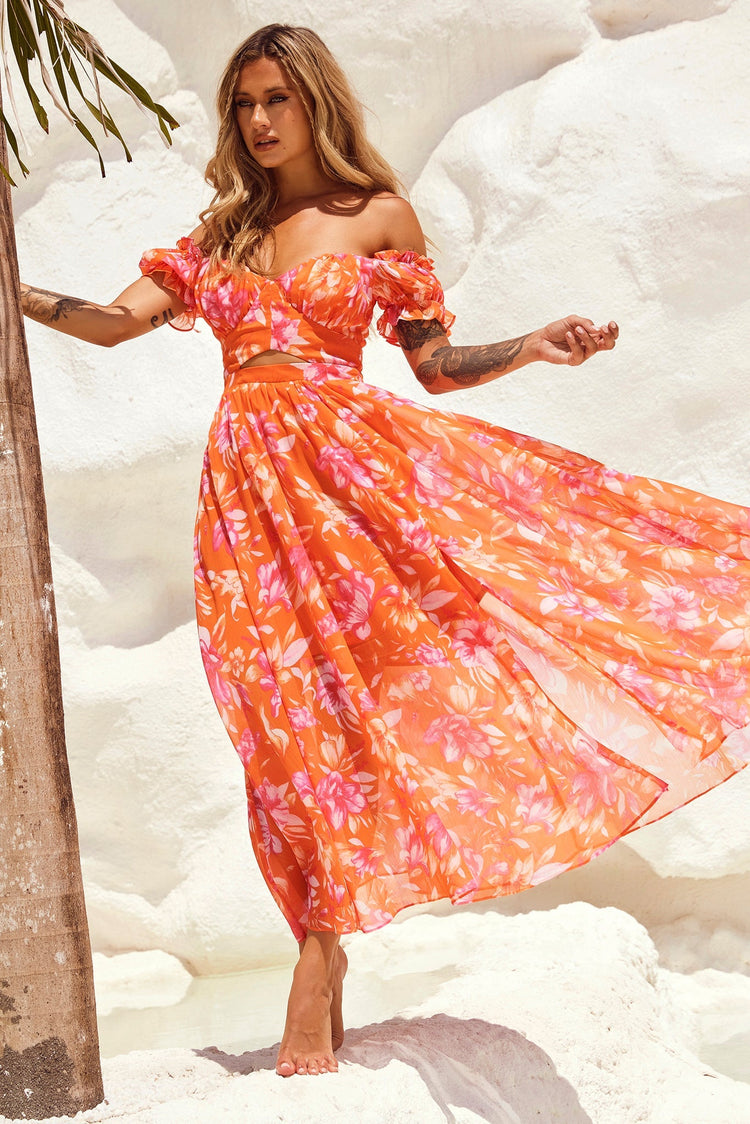 Sundrenched Maxi Dress - Red Multi for women