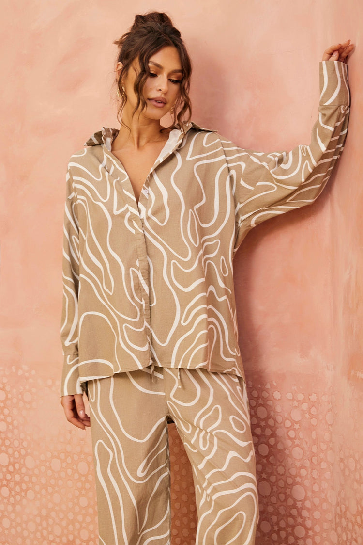 Sunlights In Capri Shirt - Beige for women