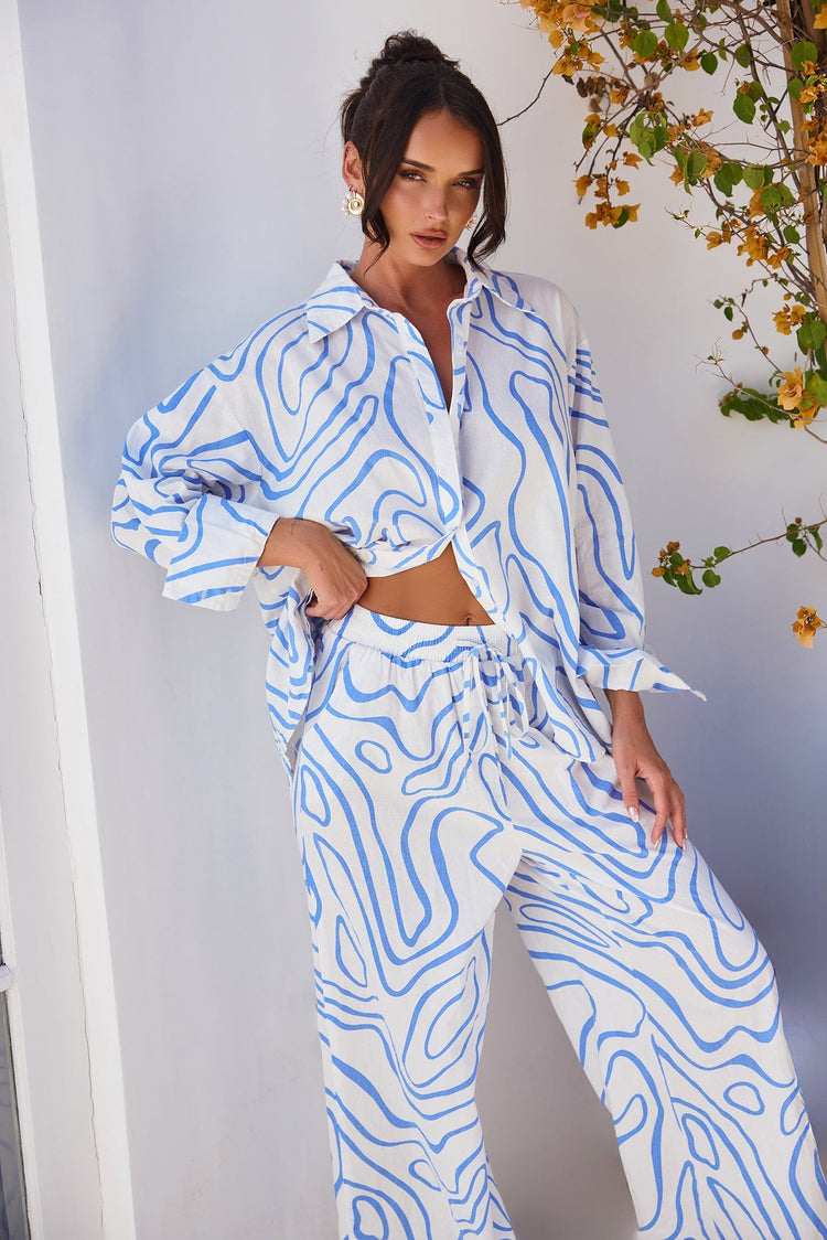 Sunlights In Capri Shirt - Blue for women