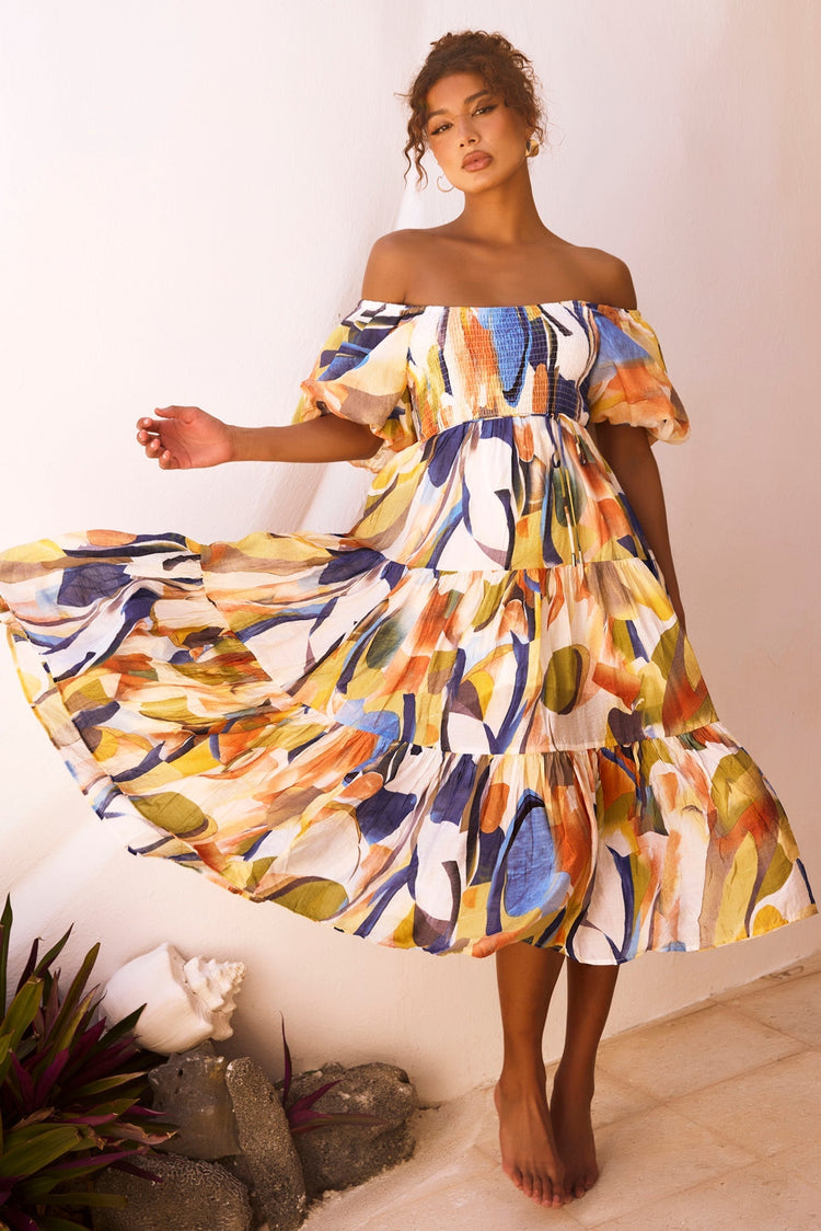 Sunny Spell Midi Dress - Blue Multi for women