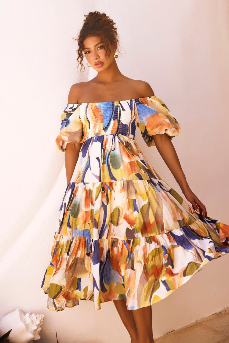 Sunny Spell Midi Dress - Blue Multi for women