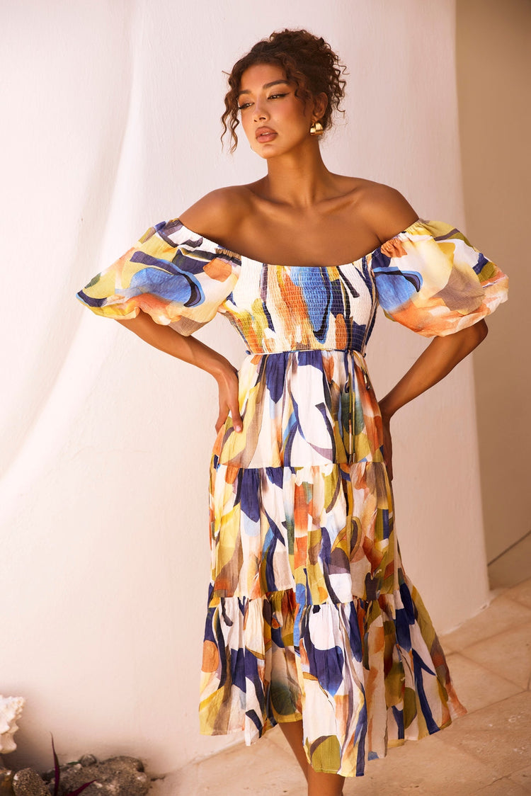 Sunny Spell Midi Dress - Blue Multi for women