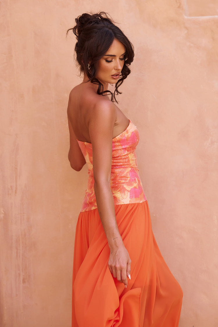 Sunset Breeze Maxi Dress - Tangerine for women