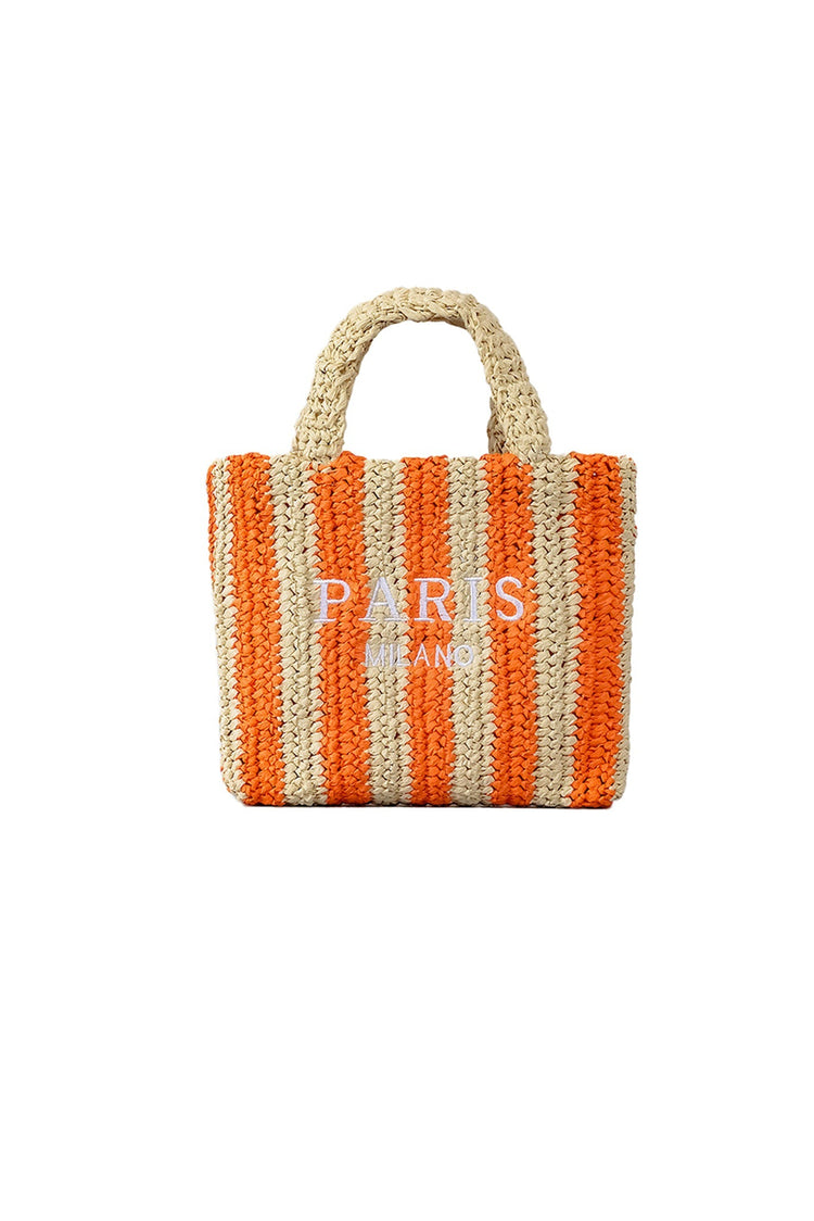 Sunset Stroll Raffia Bag - Orange Beige for women