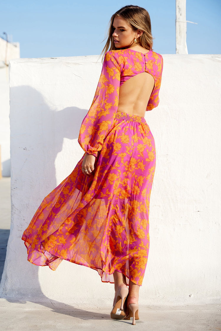 Swift Maxi Dress - Pink Orange for women