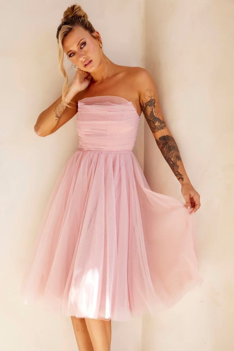 Swingin' It Midi Dress - Blush for women