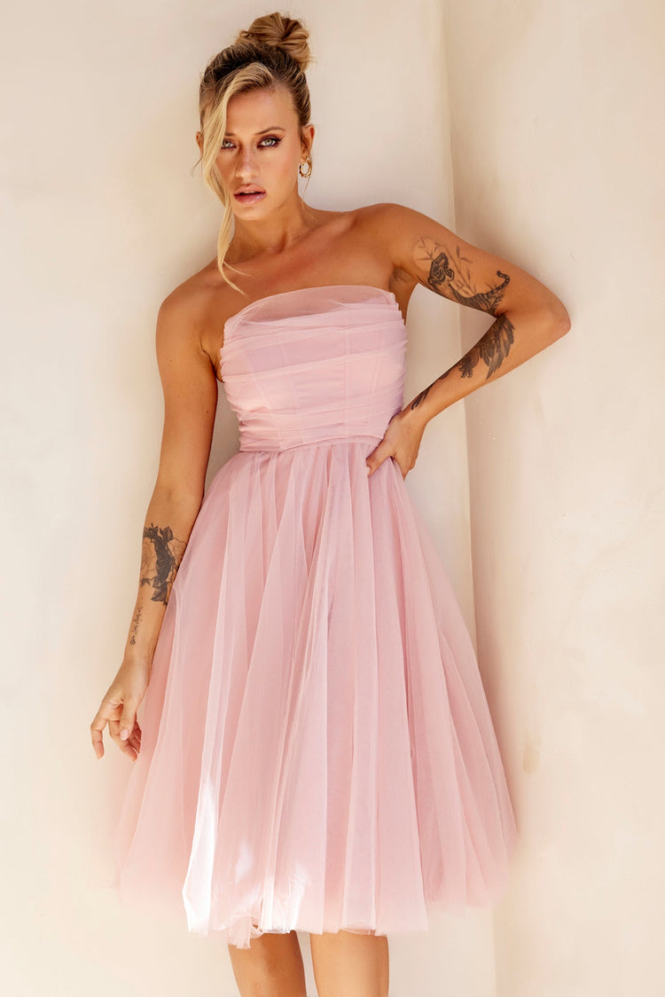 Swingin' It Midi Dress - Blush for women