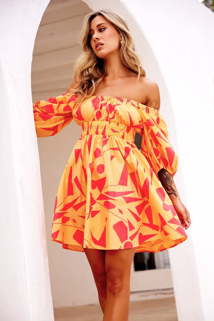 Valencia Mini Dress - Orange for women