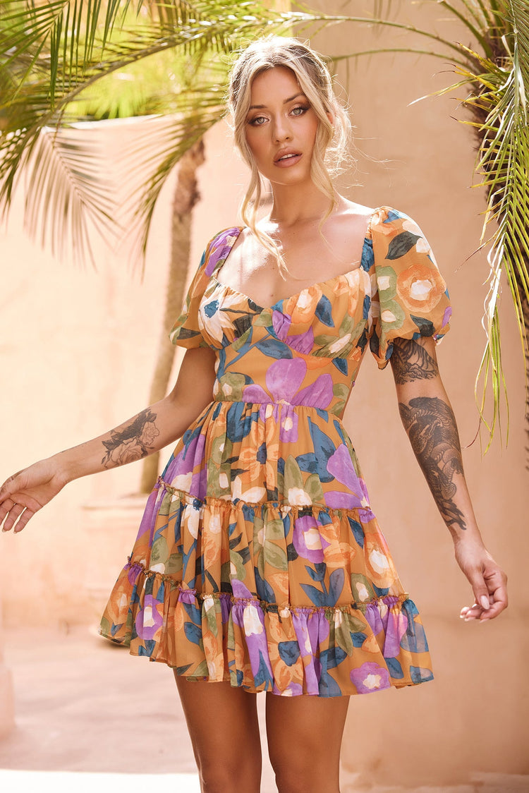 Valentina Mini Dress - Orange for women