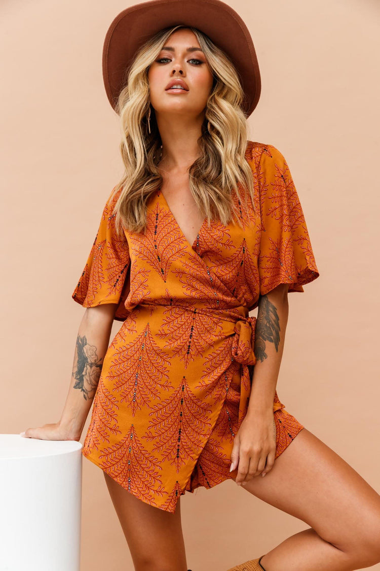 Vixen Playsuit - Mustard for women