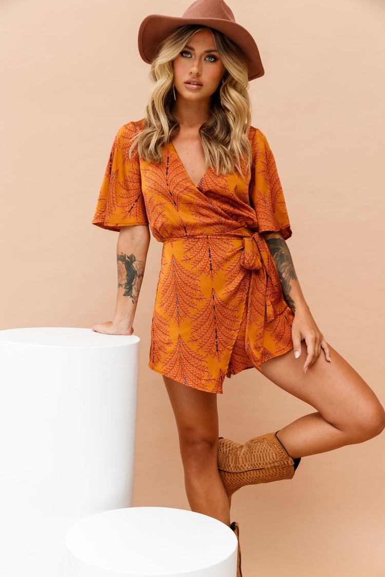 Vixen Playsuit - Mustard for women