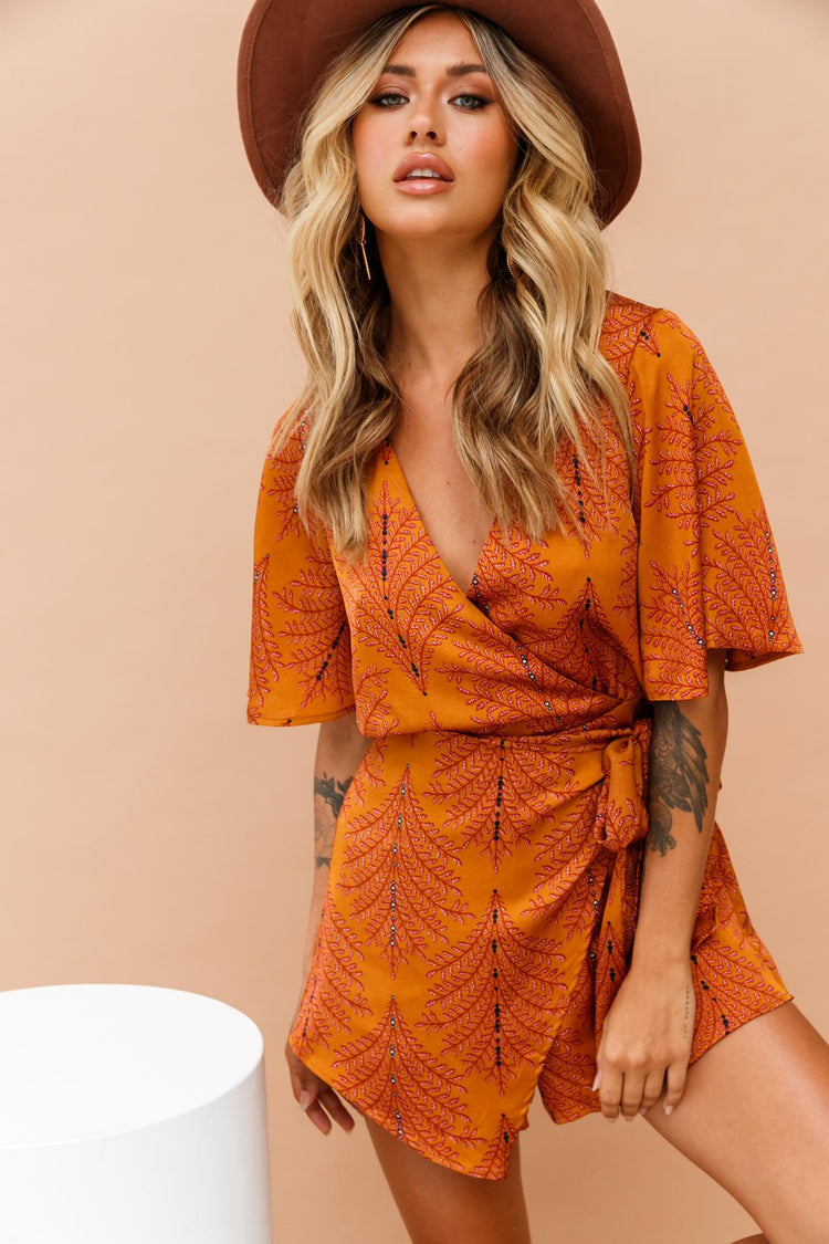 Vixen Playsuit - Mustard for women