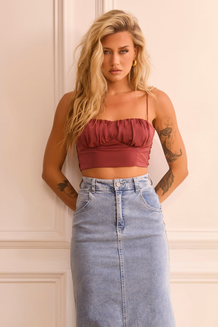 Walk On Fire Top - Antique Rose for women