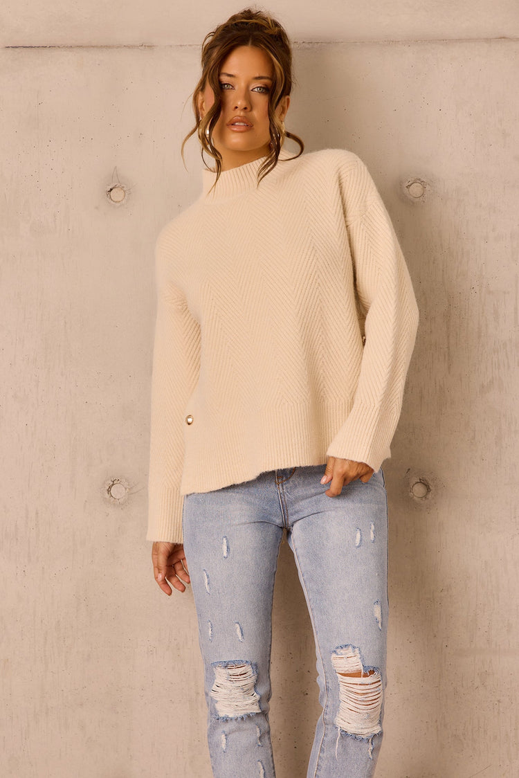 Washed Ashore Knit Sweater - Bone for women