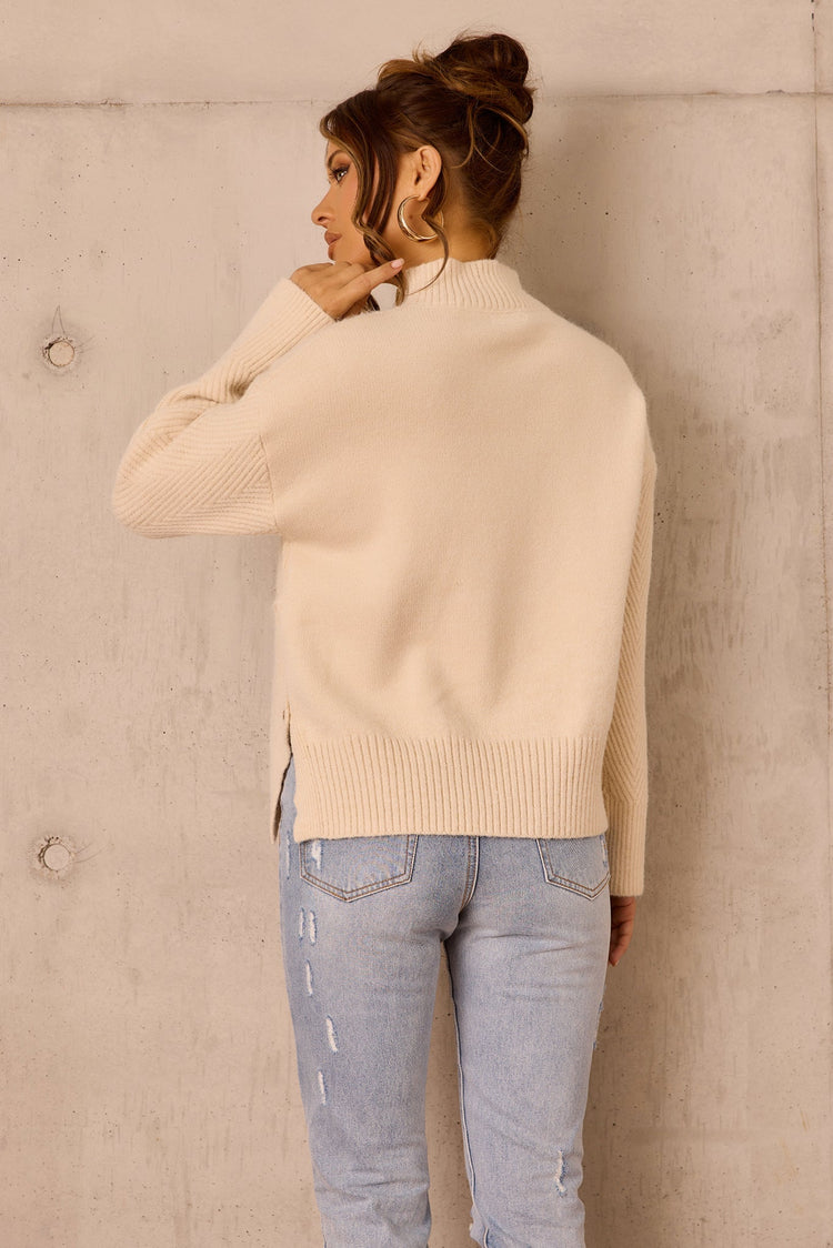 Washed Ashore Knit Sweater - Bone for women