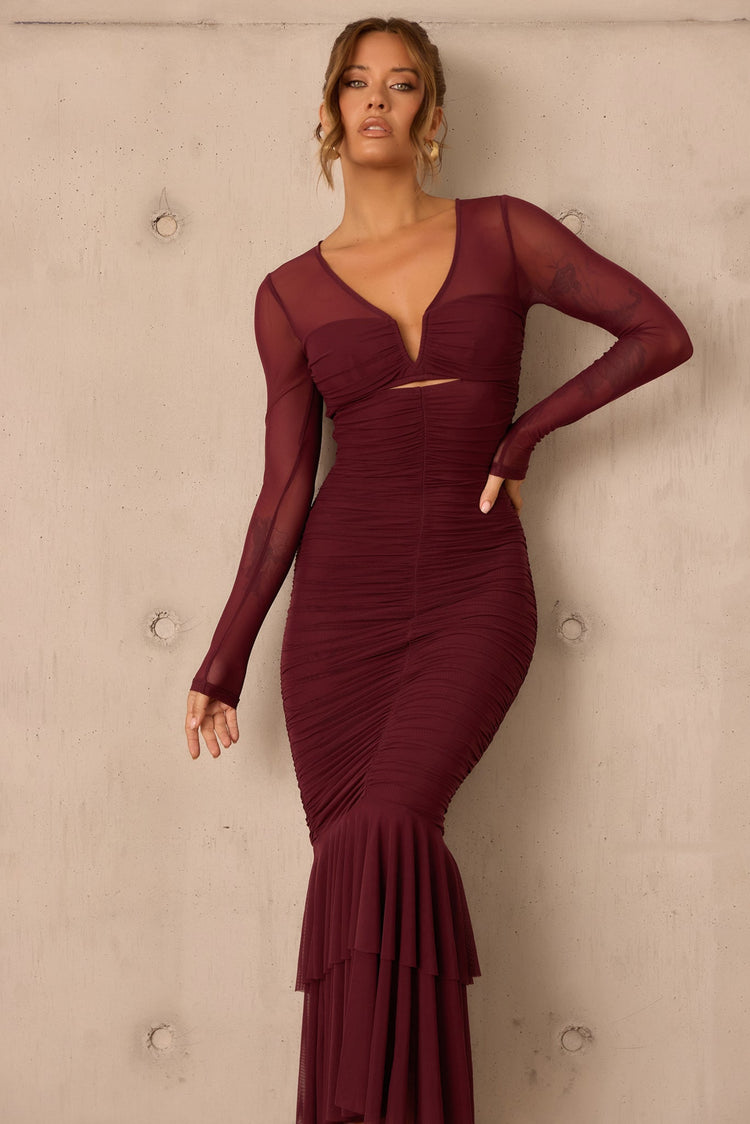 Whispering Love Maxi Dress - Wine for women