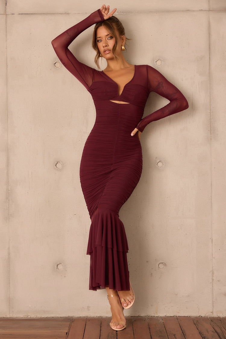 Whispering Love Maxi Dress - Wine for women