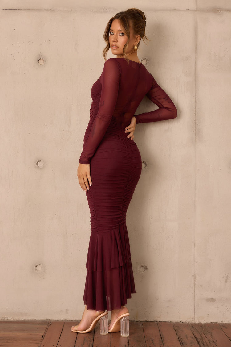 Whispering Love Maxi Dress - Wine for women