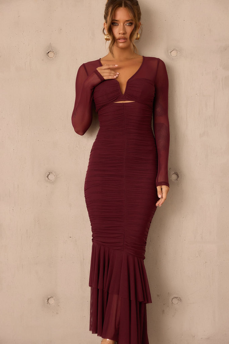 Whispering Love Maxi Dress - Wine for women