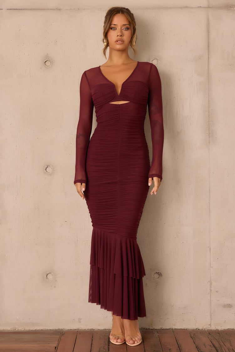 Whispering Love Maxi Dress - Wine for women