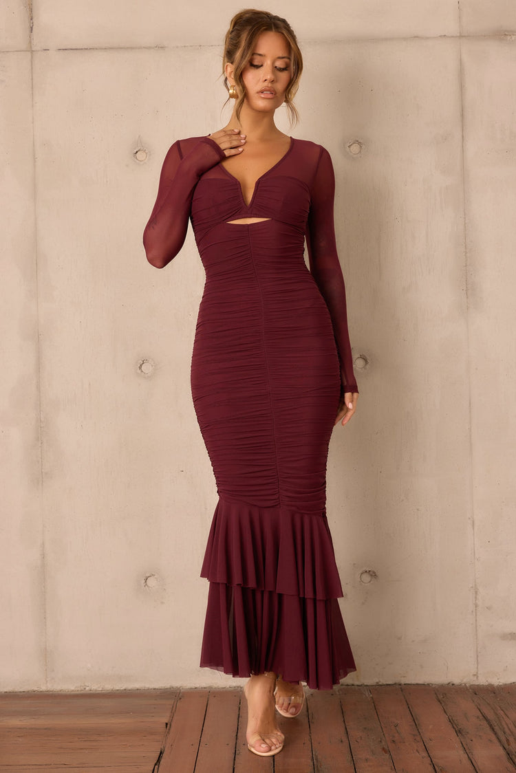 Whispering Love Maxi Dress - Wine for women
