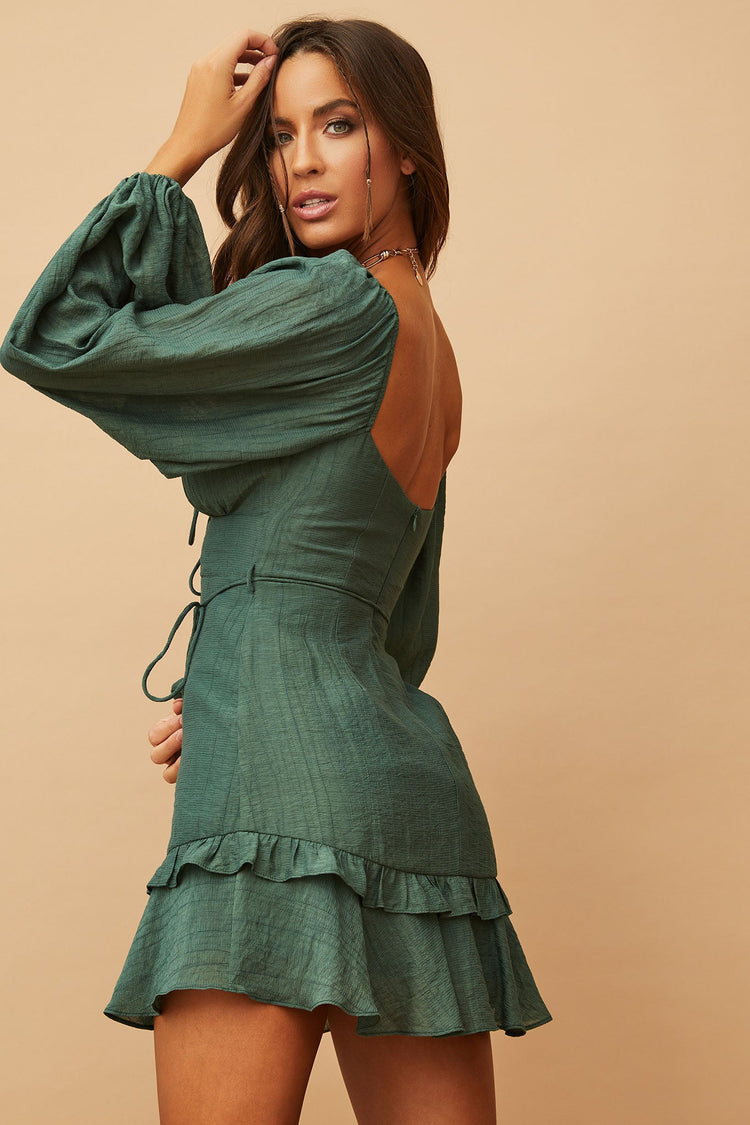 Xena Mini Dress - Forest Green for women